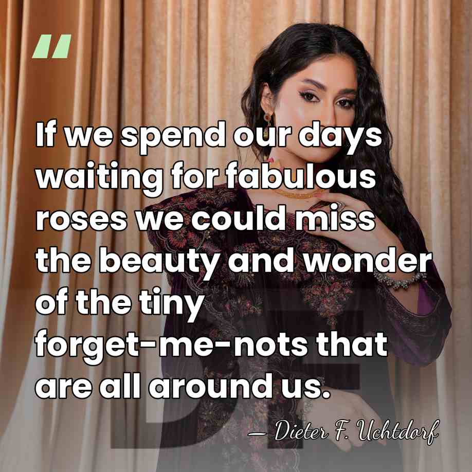 If we spend our days waiting for fabulous roses we could miss&hellip; - Dieter F. Uchtdorf