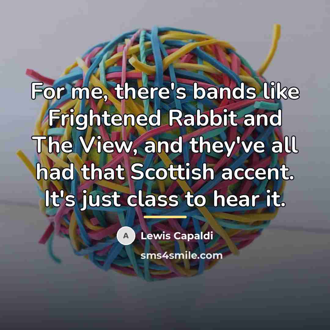“For me, there's bands like Frightened Rabbit and The View,…” quote by Lewis Capaldi