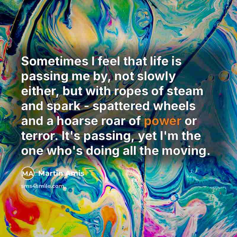 “Sometimes I feel that life is passing me by, not…” quote by Martin Amis