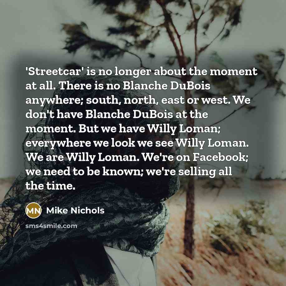 “'Streetcar' is no longer about the moment at all. There…” quote by Mike Nichols
