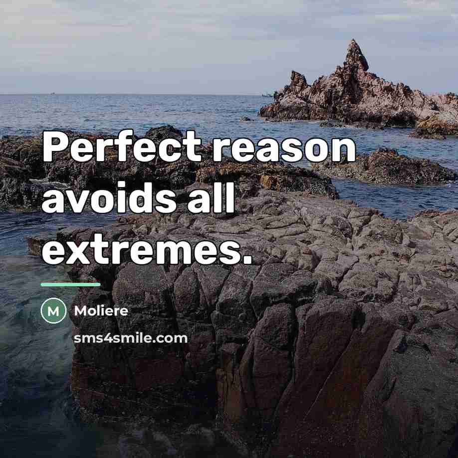 “Perfect reason avoids all extremes.…” quote by Moliere