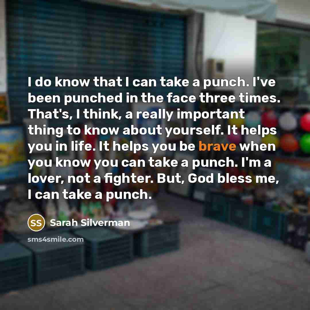“I do know that I can take a punch. I've…” quote by Sarah Silverman