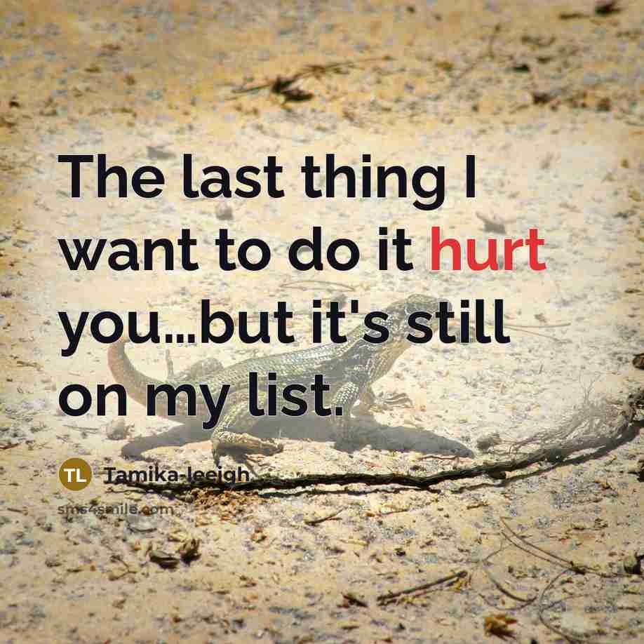 “The last thing I want to do it hurt you....but…” quote by Tamika-leeigh
