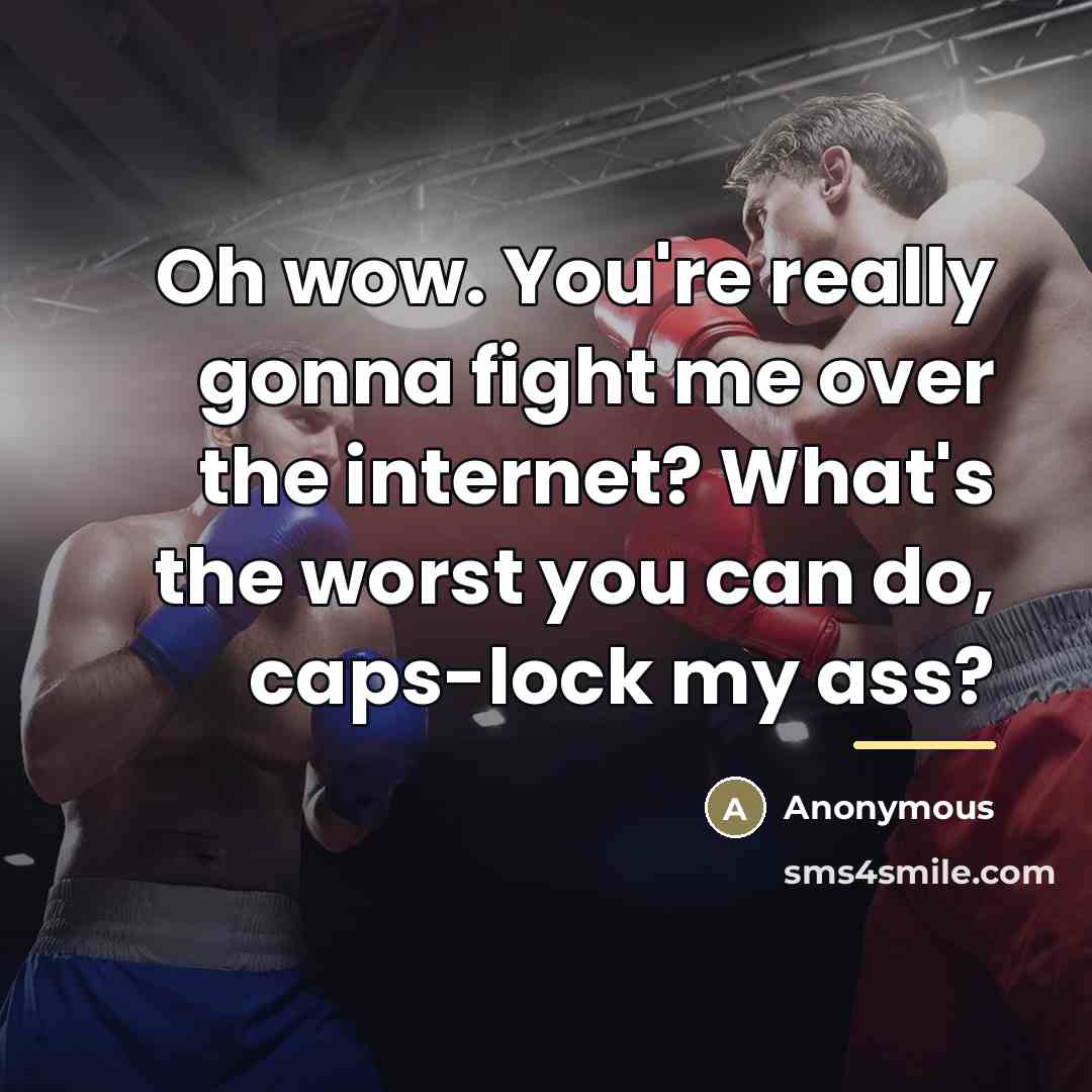 “Oh wow. You're really gonna fight me over the internet?…” quote by Anonymous