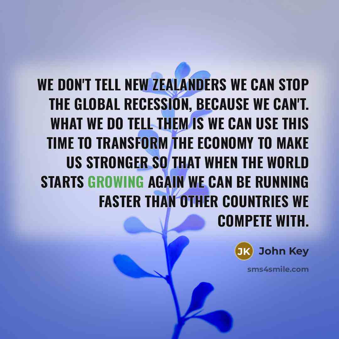 “We don't tell New Zealanders we can stop the global…” quote by John Key