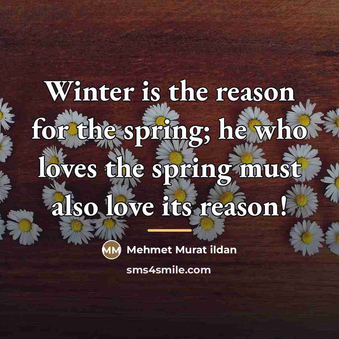 “Winter is the reason for the spring; he who loves…” quote by Mehmet Murat Ildan