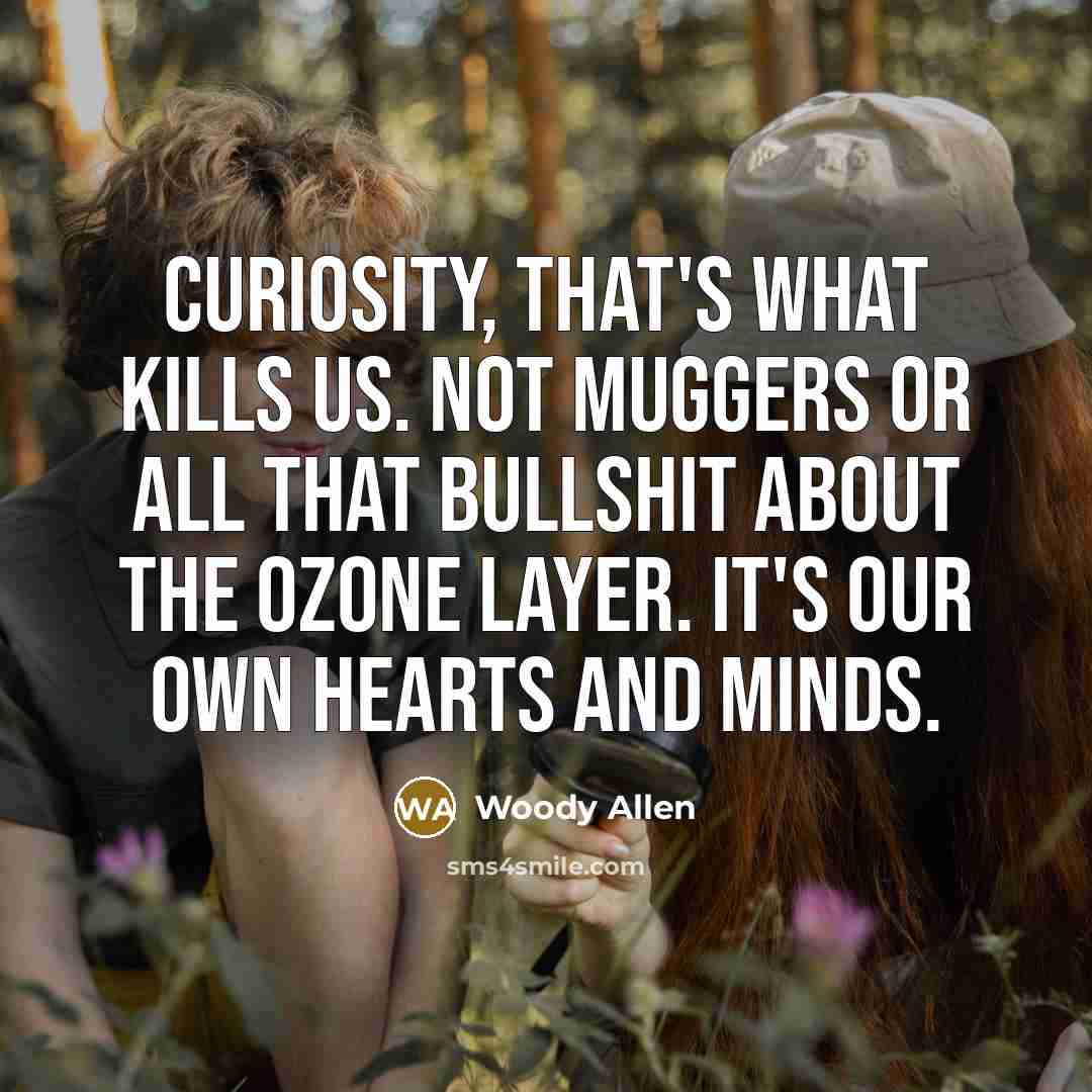 “Curiosity, that's what kills us. Not muggers or all that…” quote by Woody Allen