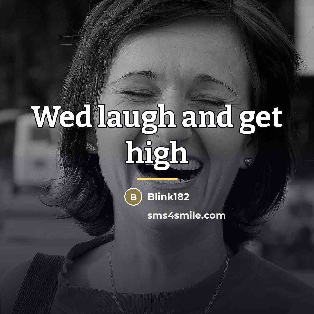 “Wed laugh and get high…” quote by Blink182