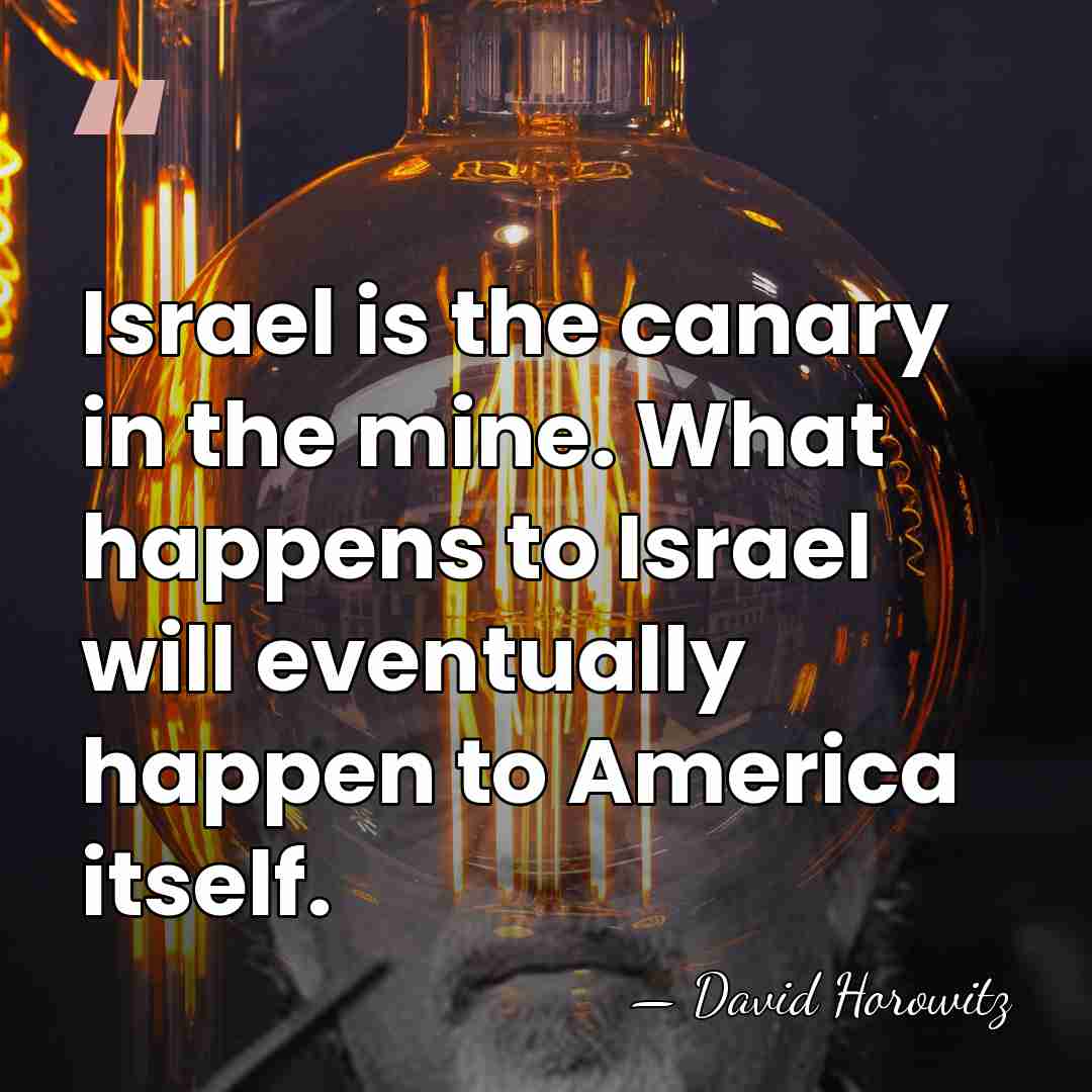 Israel is the canary in the mine. What happens to Israel will&hellip; - David Horowitz
