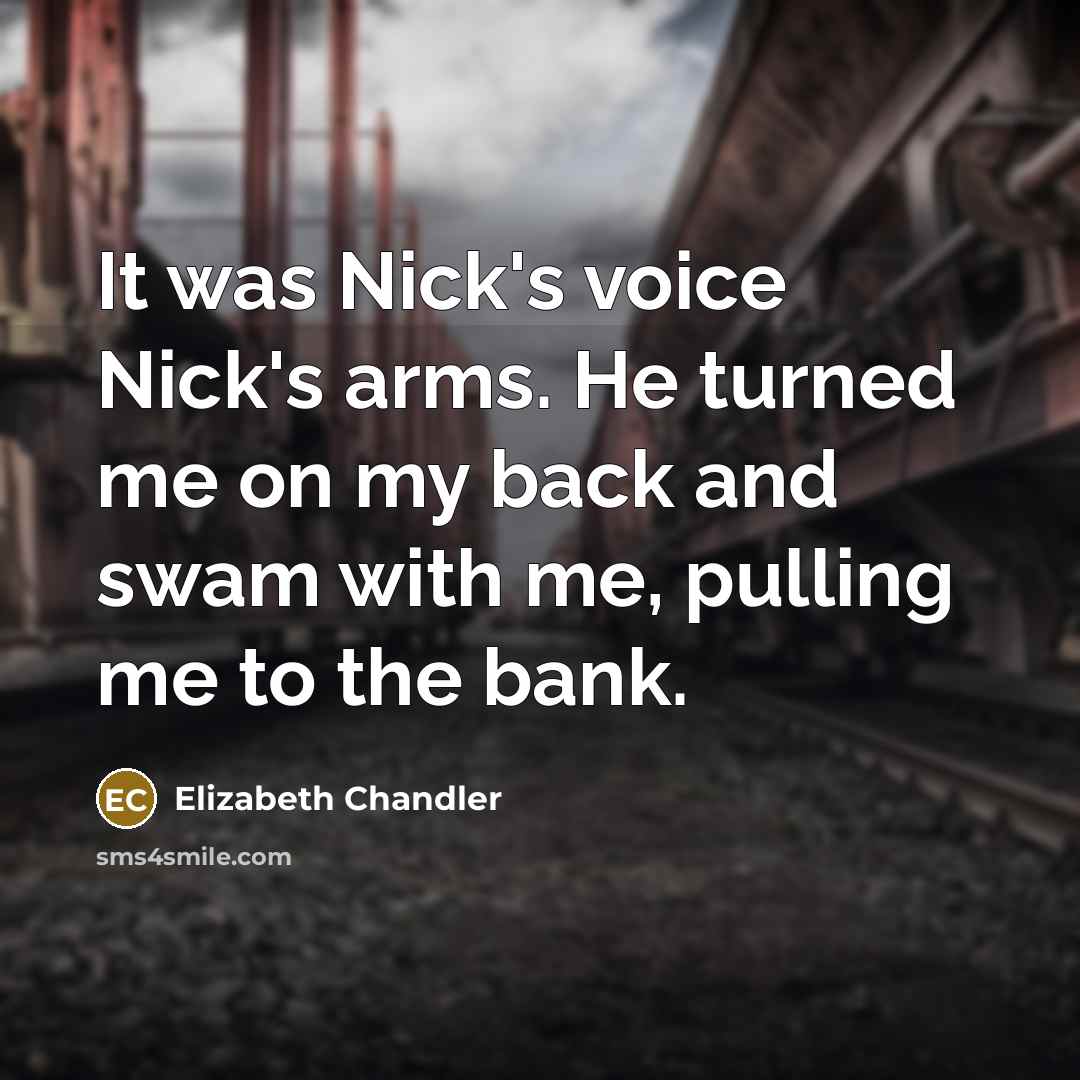 “It was Nick's voice Nick's arms. He turned me on…” quote by Elizabeth Chandler