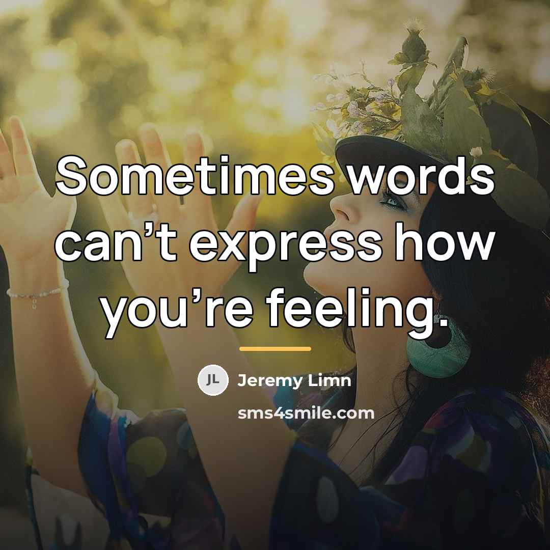 “Sometimes words can't express how you're feeling.…” quote by Jeremy Limn