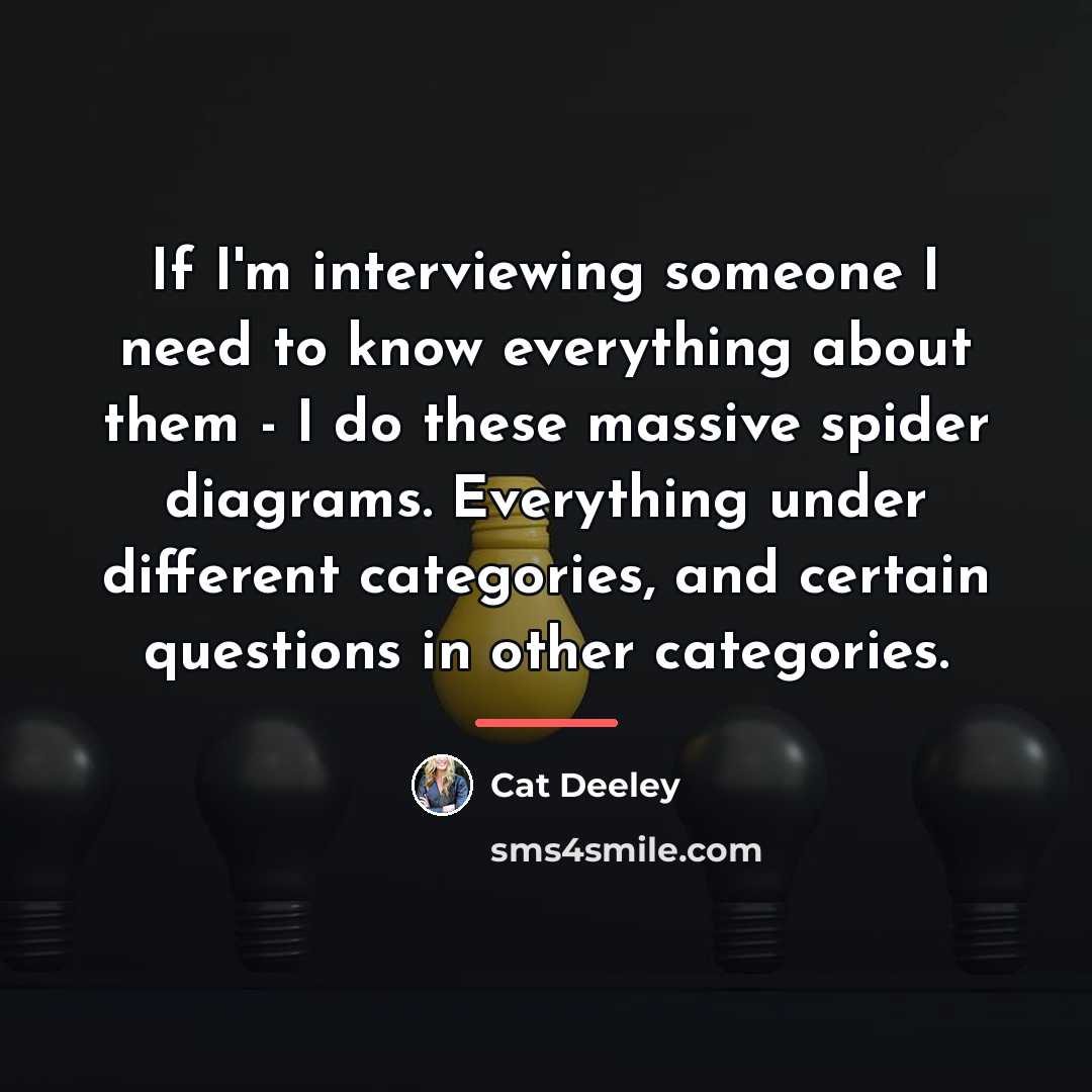 “If I'm interviewing someone I need to know everything about…” quote by Cat Deeley