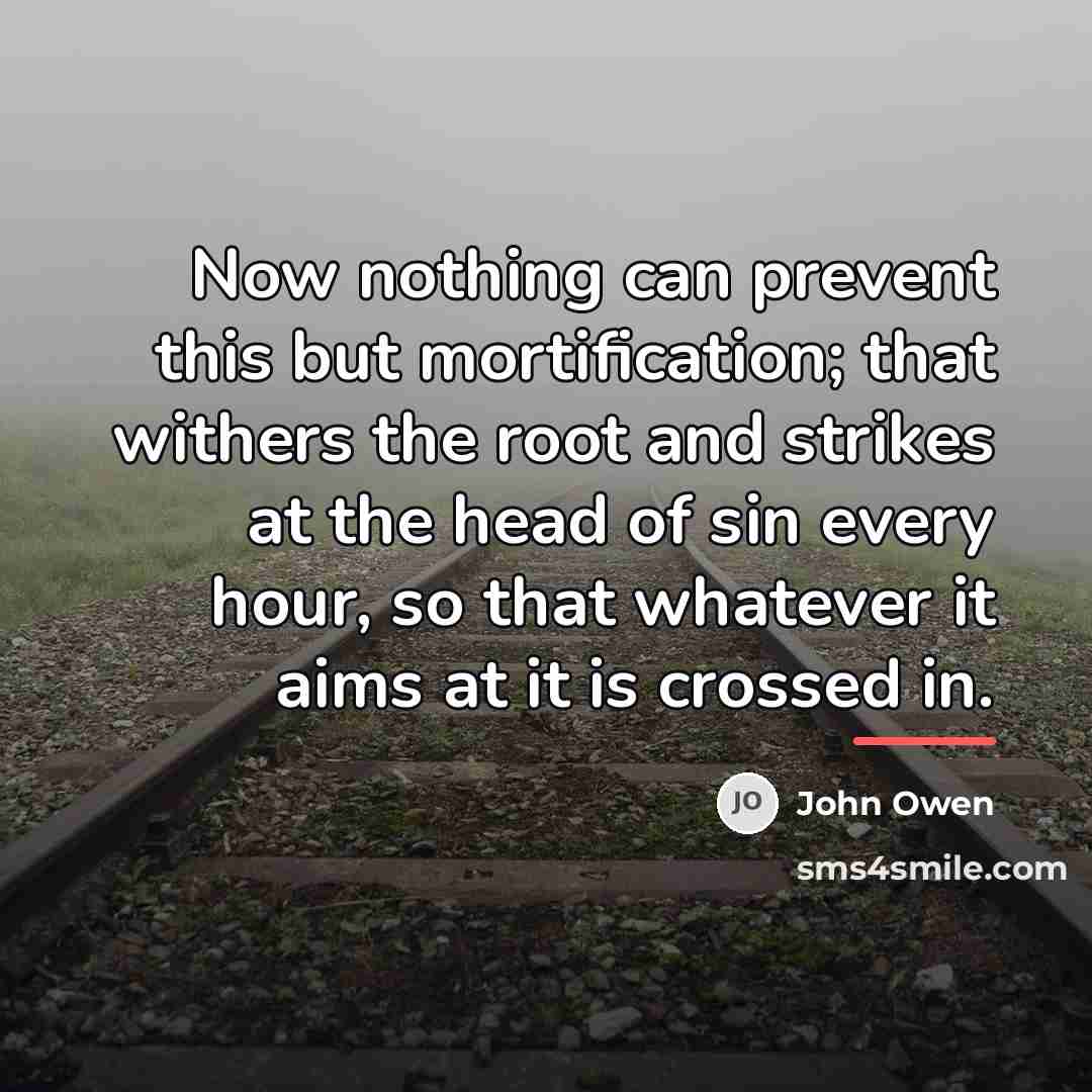 “Now nothing can prevent this but mortification; that withers the…” quote by John Owen