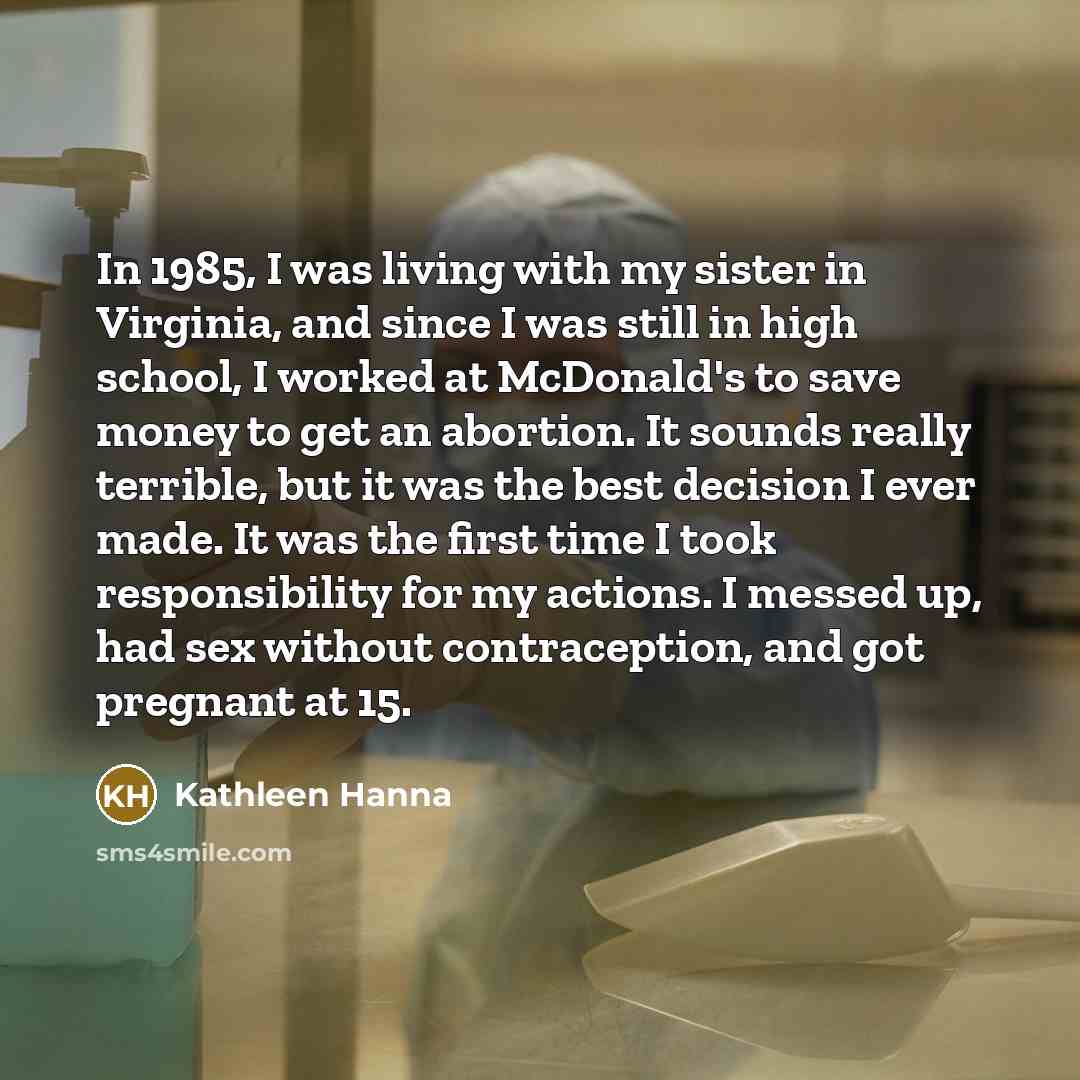 “In 1985, I was living with my sister in Virginia,…” quote by Kathleen Hanna