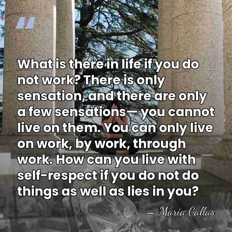 What is there in life if you do not work? There is&hellip; - Maria Callas