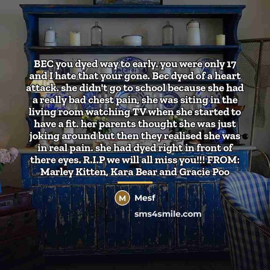 “BEC you dyed way to early. you were only 17…” quote by Mesf