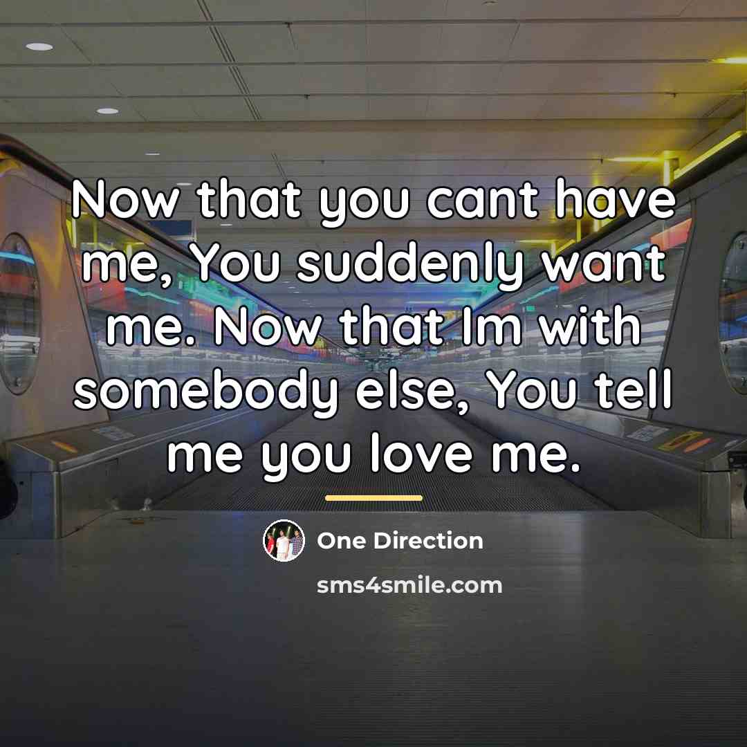 “Now that you cant have me, You suddenly want me.…” quote by One Direction
