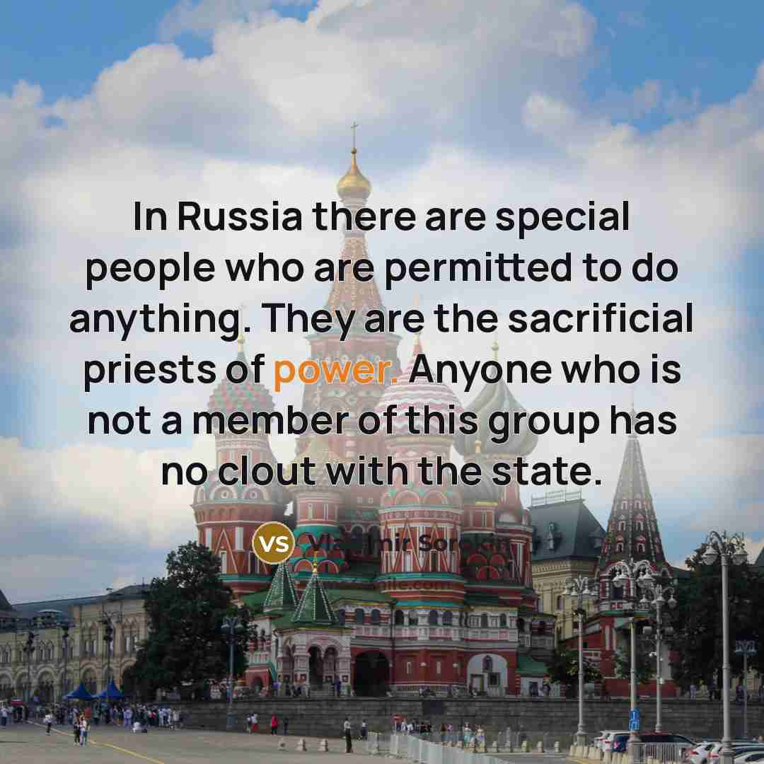 “In Russia there are special people who are permitted to…” quote by Vladimir Sorokin