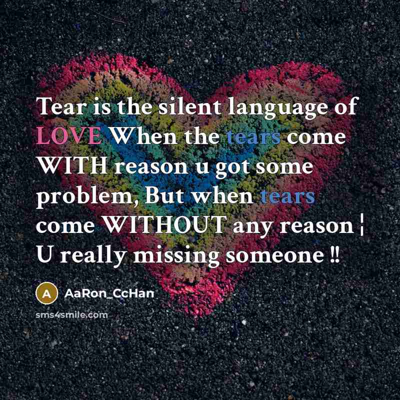 “Tear is the silent language of LOVE When the tears…” quote by AaRon_CcHan