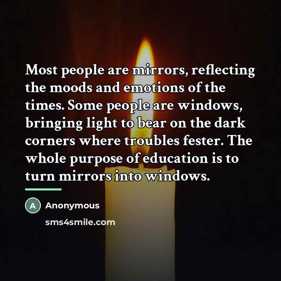 “Most people are mirrors, reflecting the moods and emotions of…” quote by Anonymous