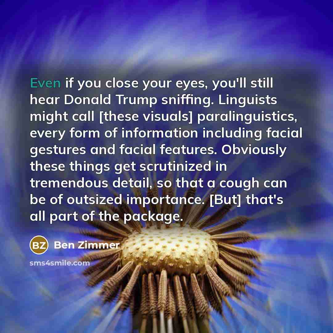 “Even if you close your eyes, you'll still hear Donald…” quote by Ben Zimmer
