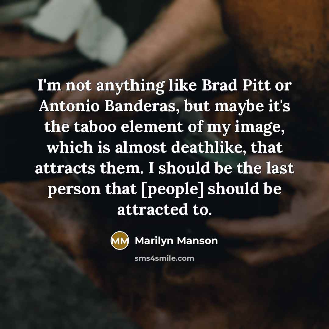“I'm not anything like Brad Pitt or Antonio Banderas, but…” quote by Marilyn Manson