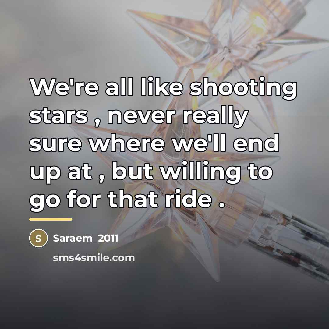 “We're all like shooting stars , never really sure where…” quote by Saraem_2011