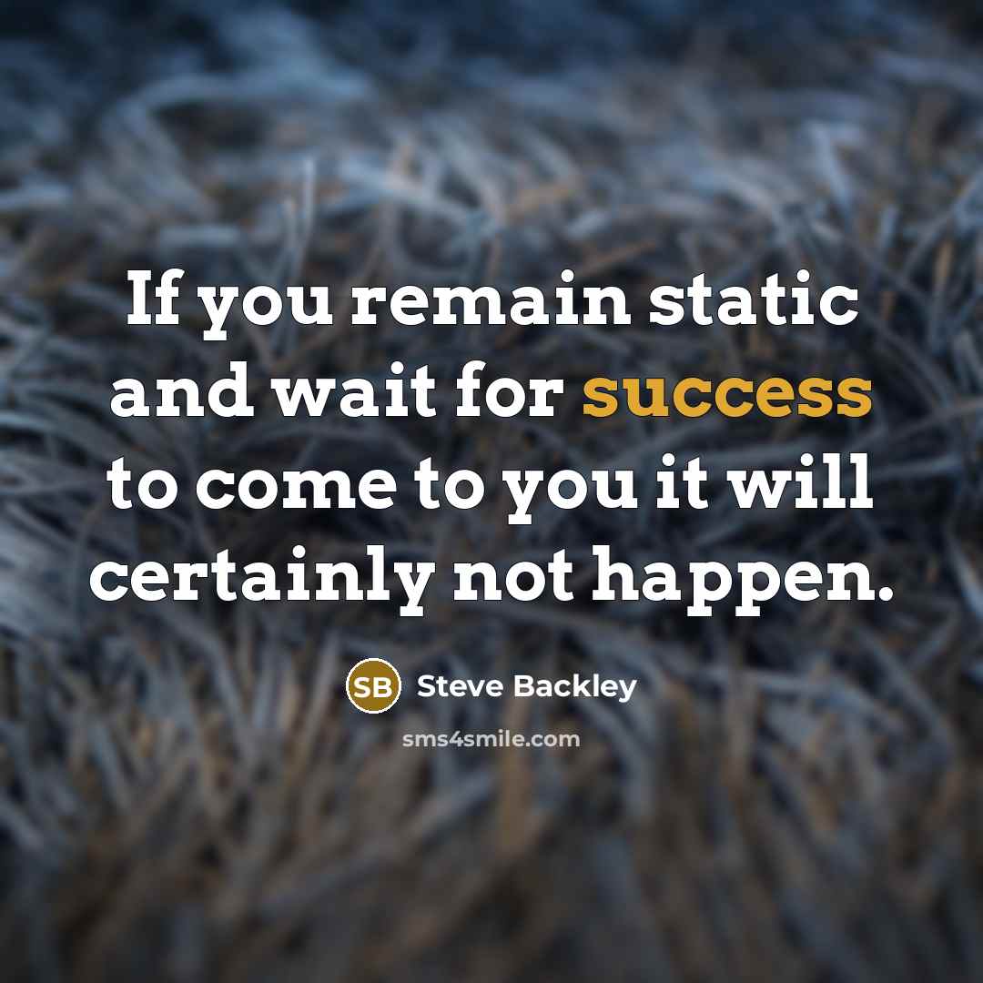 “If you remain static and wait for success to come…” quote by Steve Backley