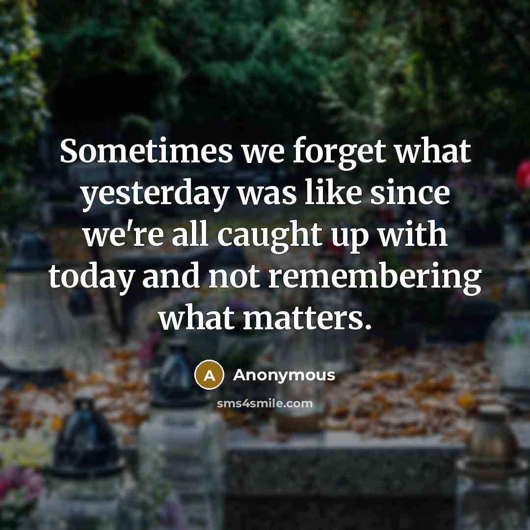 “Sometimes we forget what yesterday was like since we're all…” quote by Anonymous