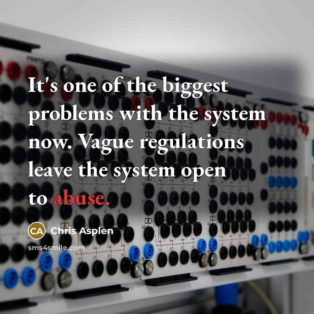 “It's one of the biggest problems with the system now.…” quote by Chris Asplen