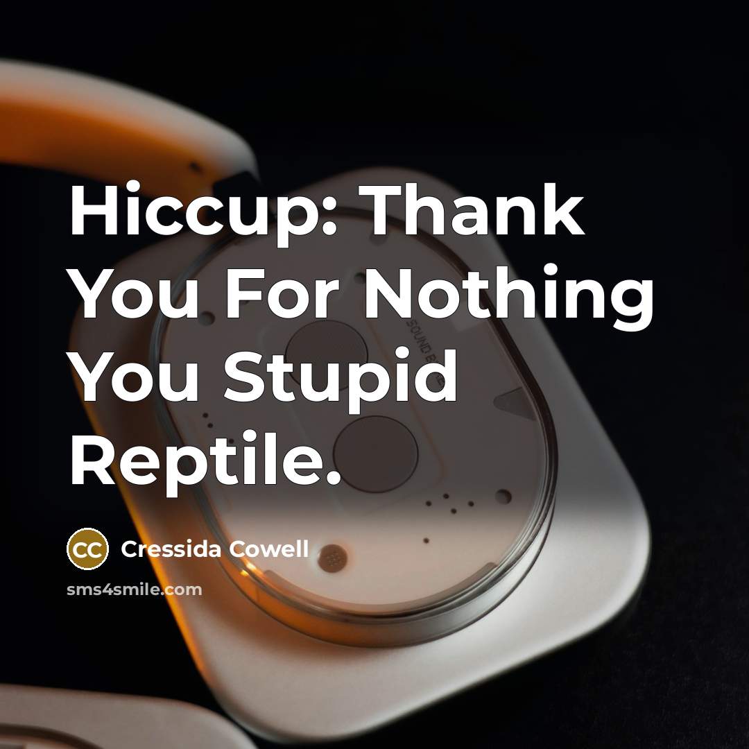 “Hiccup: Thank You For Nothing You Stupid Reptile.” quote by Cressida Cowell