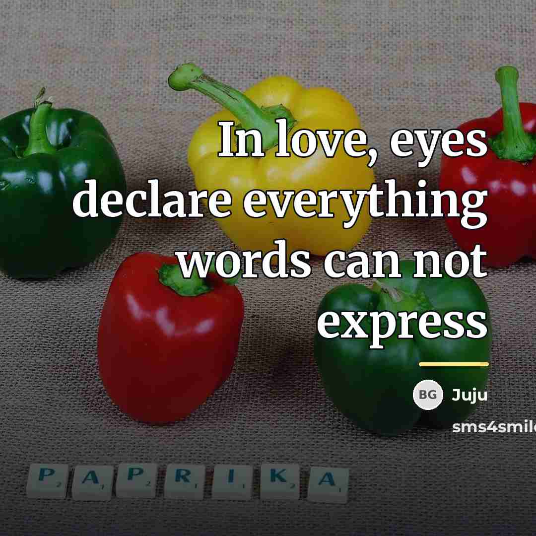 “In love, eyes declare everything words can not express…” quote by Juju