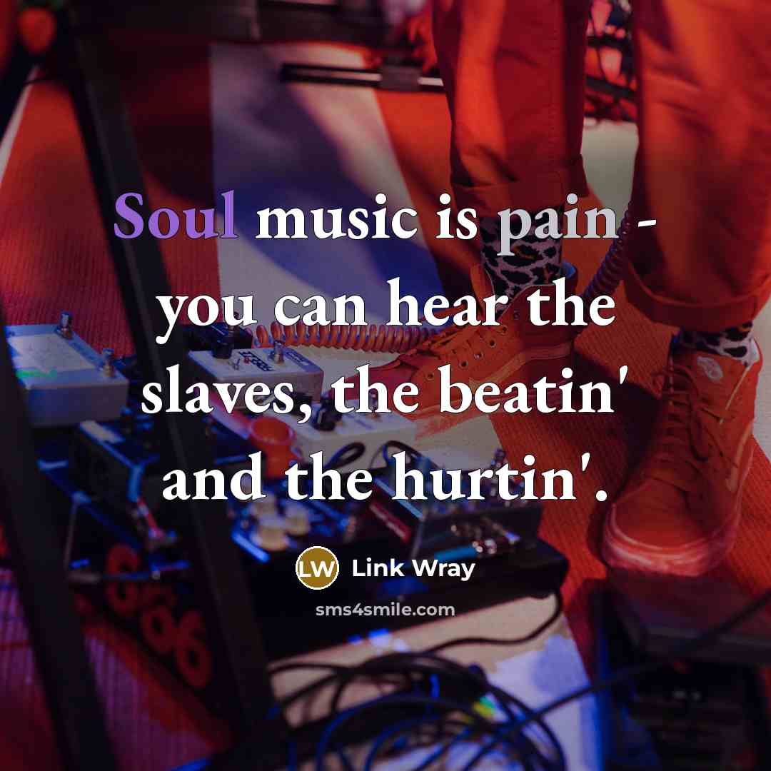 “Soul music is pain - you can hear the slaves,…” quote by Link Wray