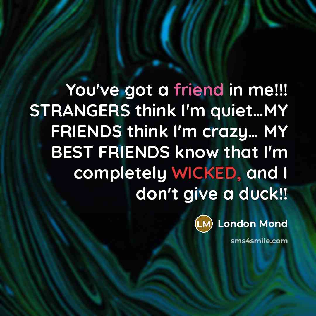“You've got a friend in me!!! STRANGERS think I'm quiet....MY…” quote by London Mond
