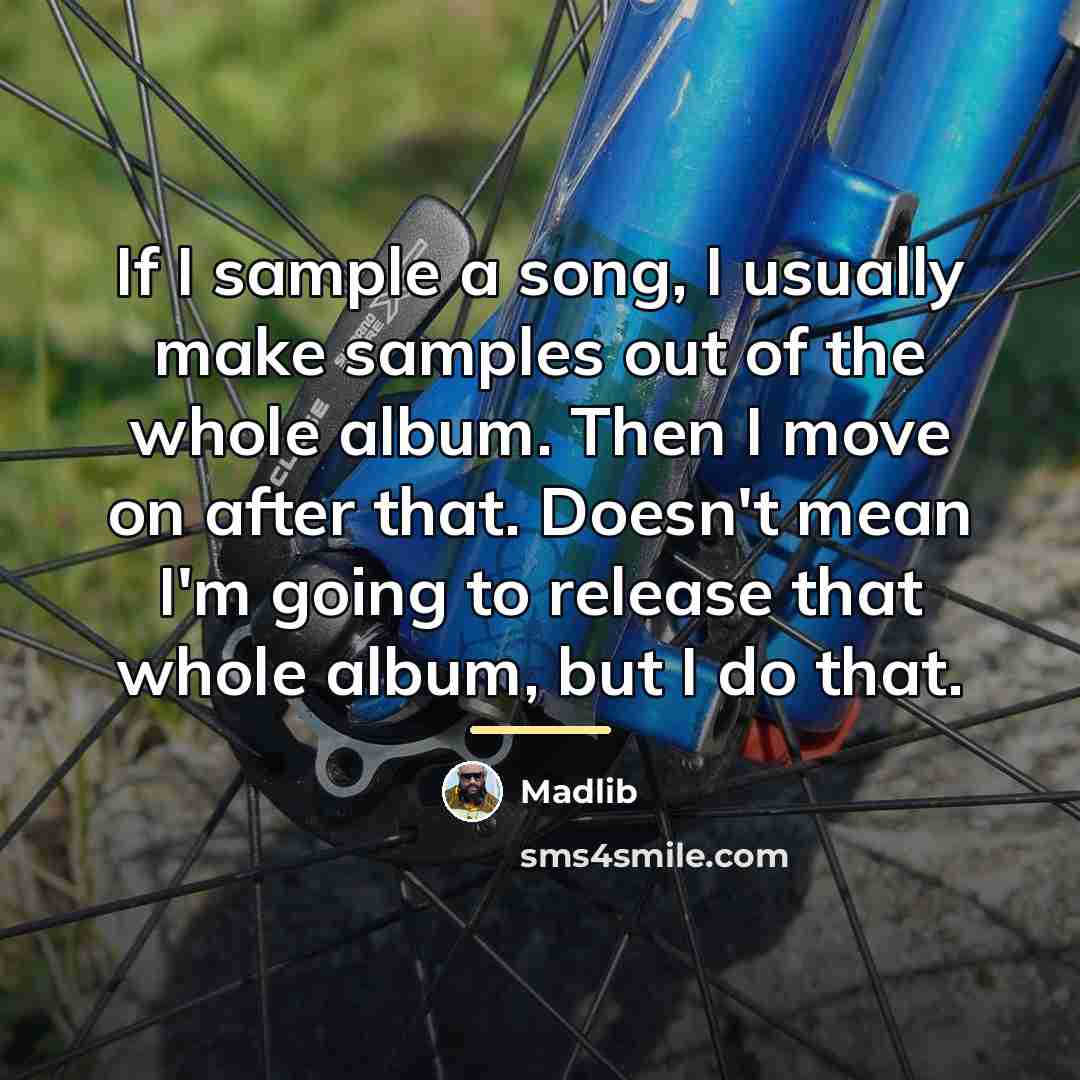“If I sample a song, I usually make samples out…” quote by Madlib