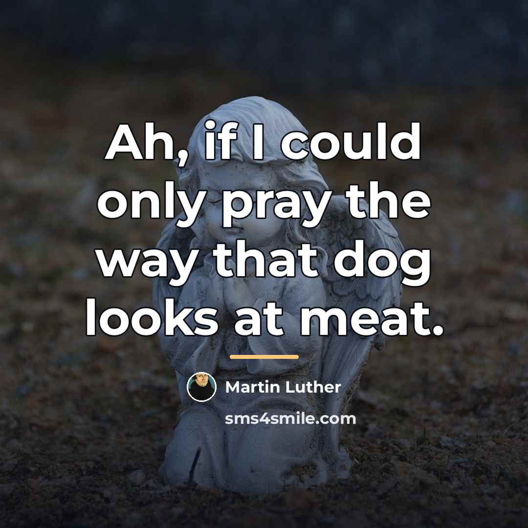 “Ah, if I could only pray the way that dog…” quote by Martin Luther