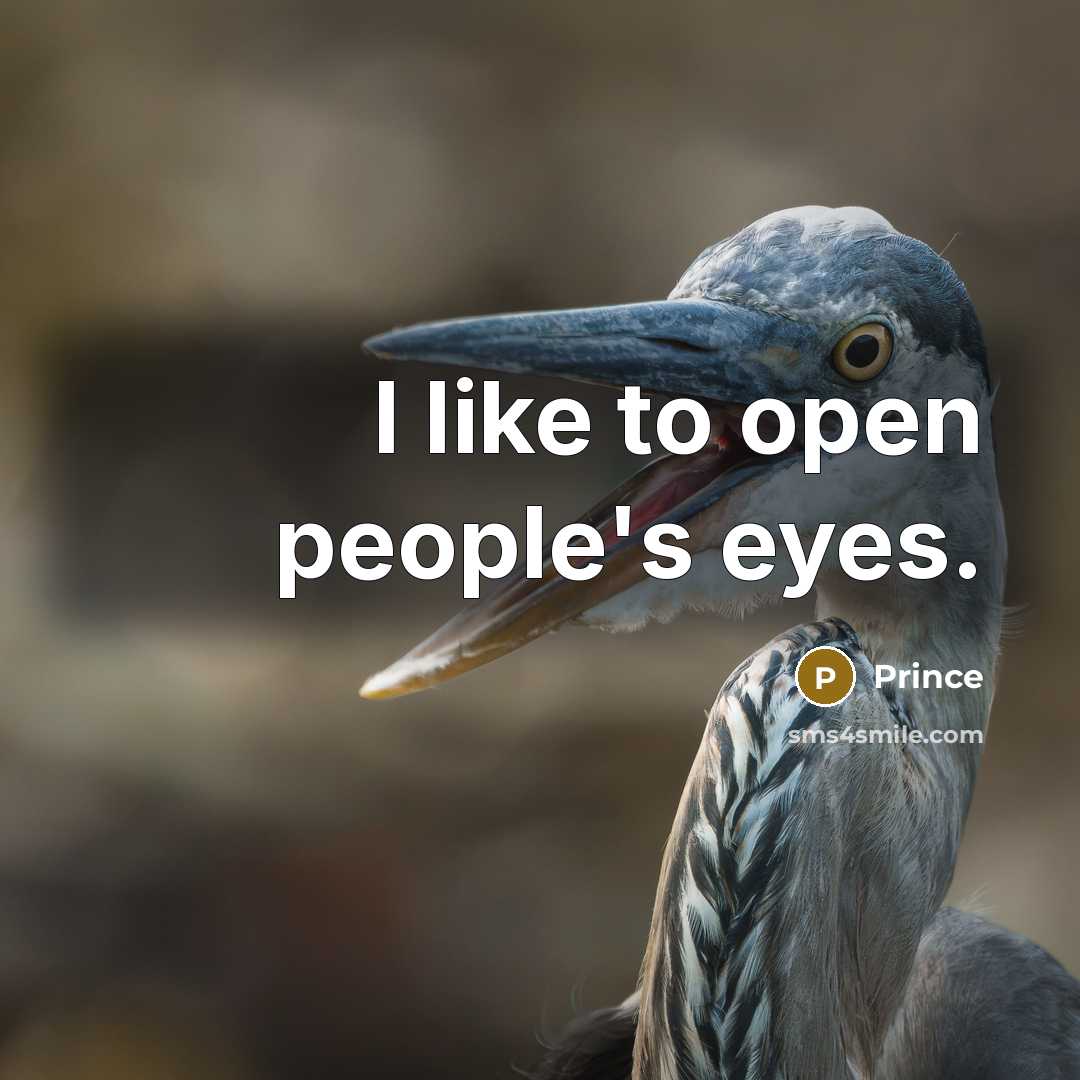 “I like to open people's eyes.…” quote by Prince
