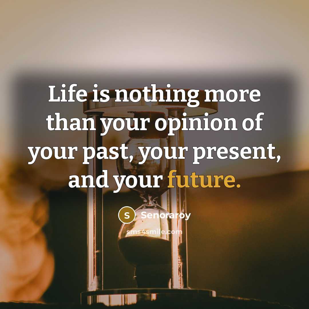 “Life is nothing more than your opinion of your past,…” quote by Senoraroy