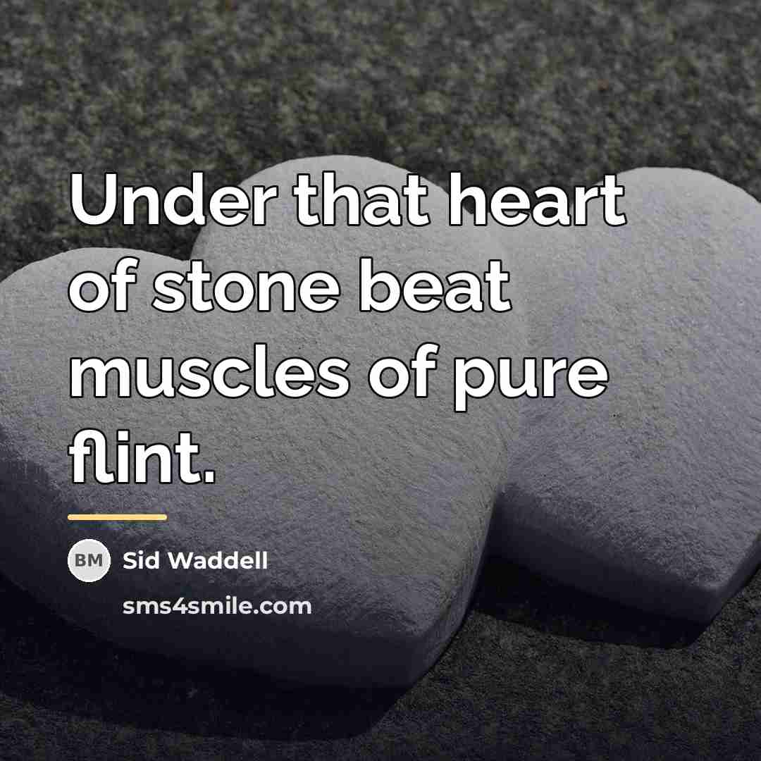 “Under that heart of stone beat muscles of pure flint.…” quote by Sid Waddell