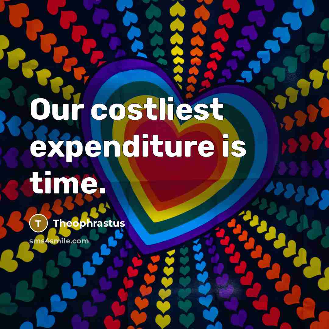 “Our costliest expenditure is time.” quote by Theophrastus