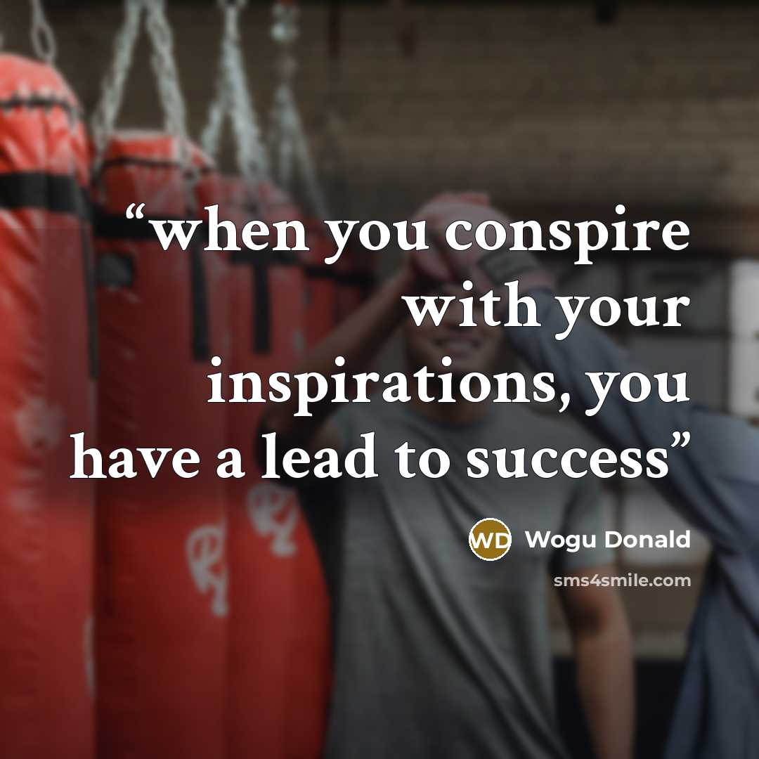 “when you conspire with your inspirations, you have a lead to success” quote by Wogu Donald