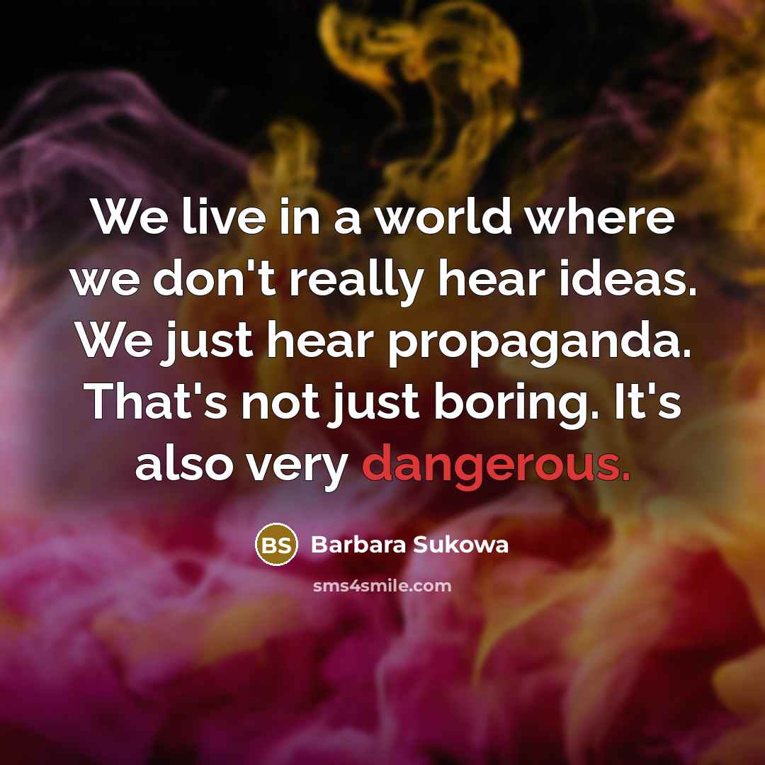 “We live in a world where we don't really hear…” quote by Barbara Sukowa
