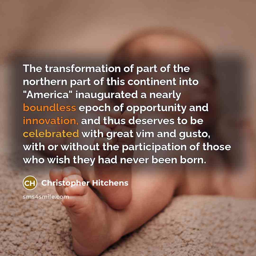 “The transformation of part of the northern part of this…” quote by Christopher Hitchens
