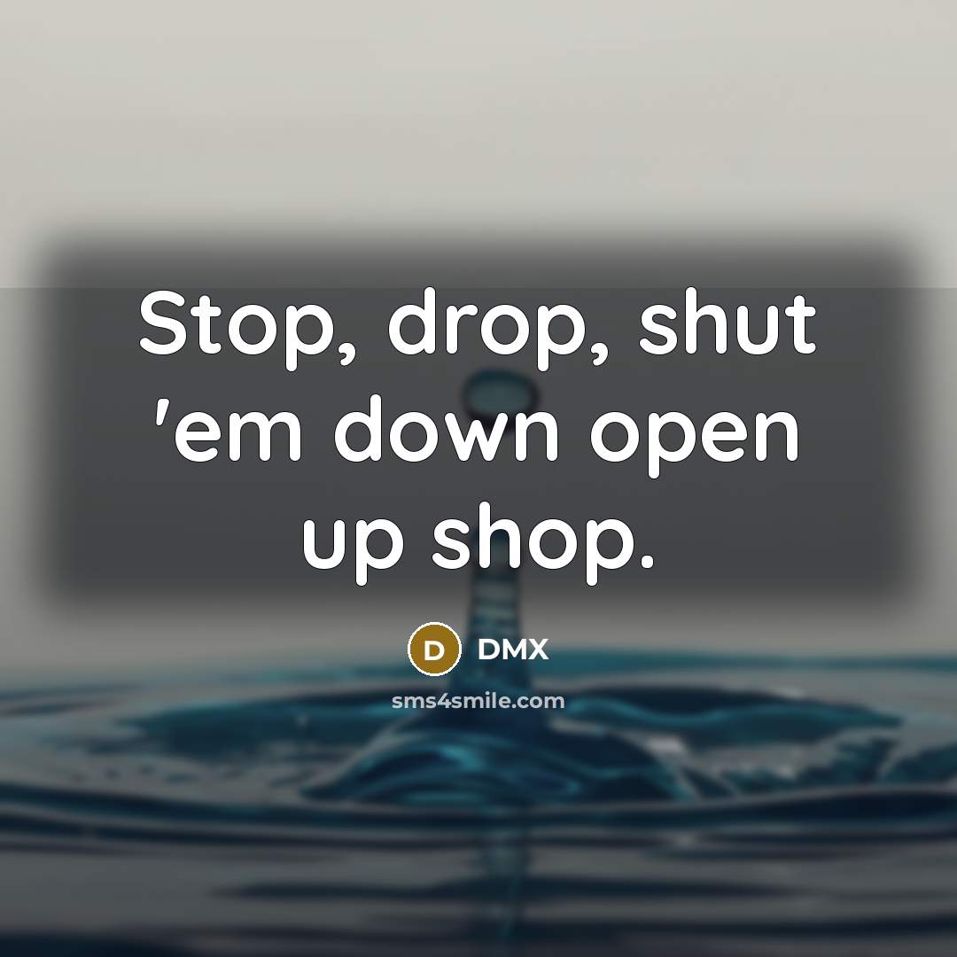 “Stop, drop, shut 'em down open up shop.…” quote by Dmx