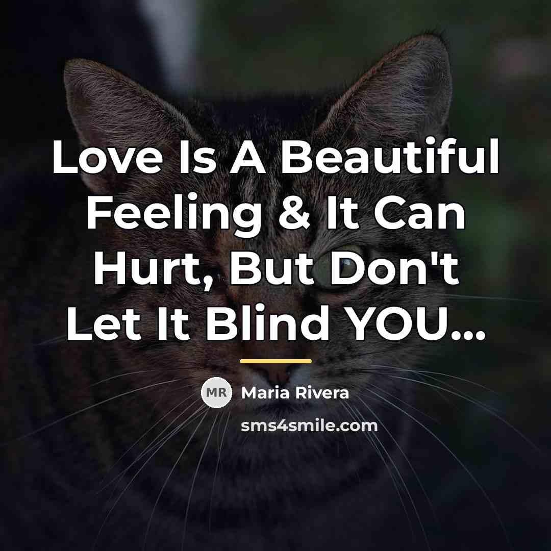 “Love Is A Beautiful Feeling & It Can Hurt, But…” quote by Maria Rivera
