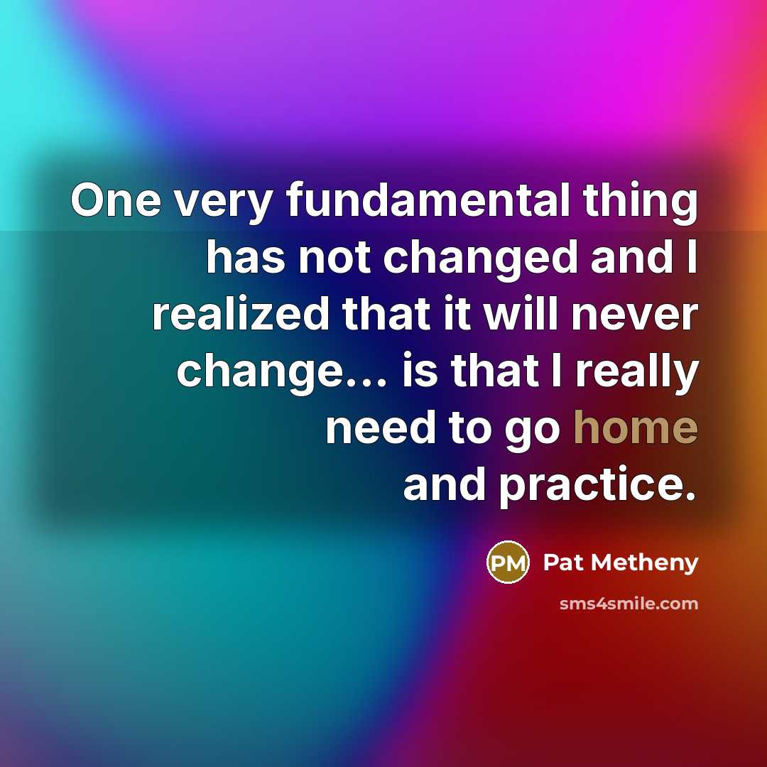 “One very fundamental thing has not changed and I realized…” quote by Pat Metheny