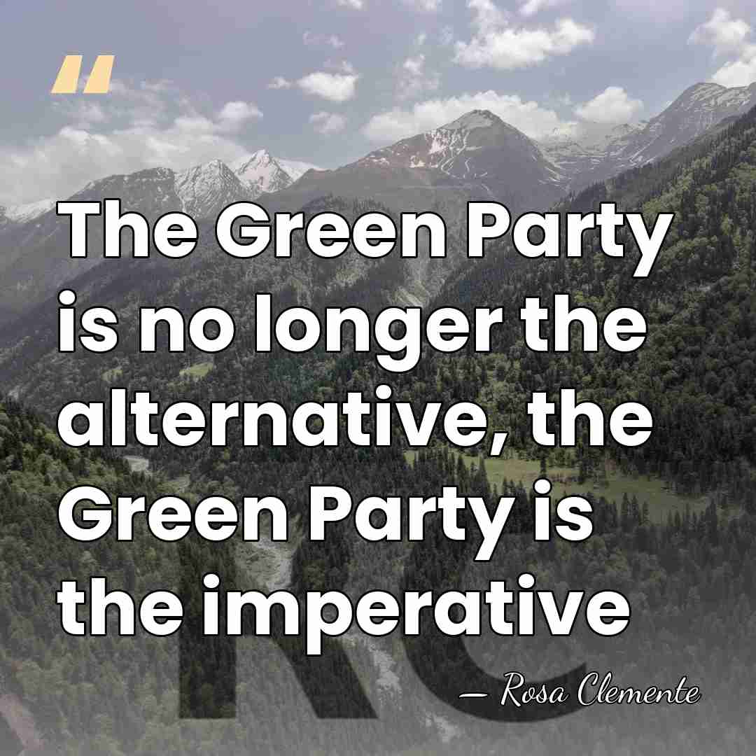 The Green Party is no longer the alternative, the Green Party is&hellip; - Rosa Clemente