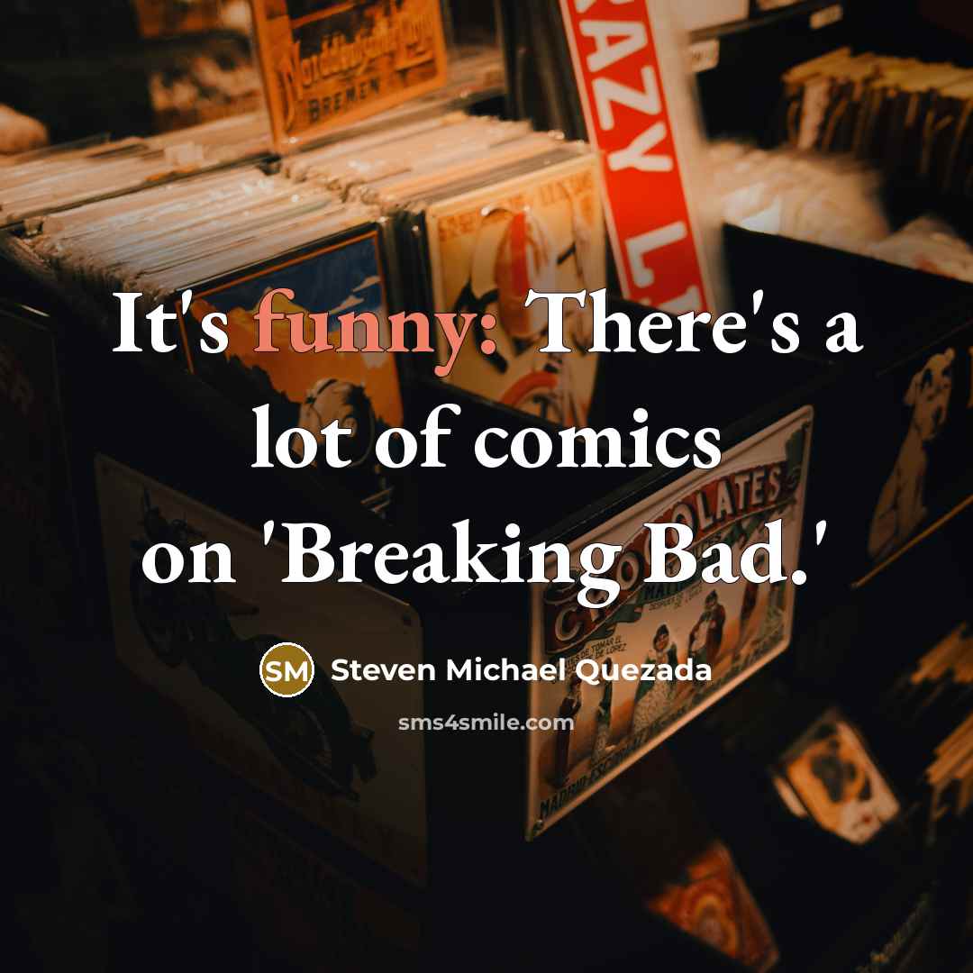 “It's funny: There's a lot of comics on 'Breaking Bad.'…” quote by Steven Michael Quezada