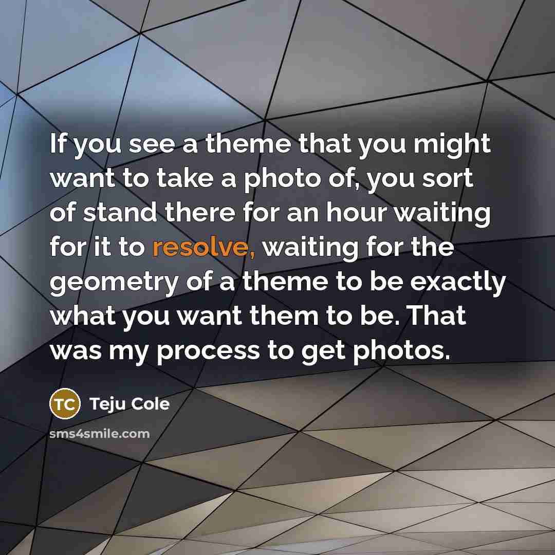 “If you see a theme that you might want to…” quote by Teju Cole