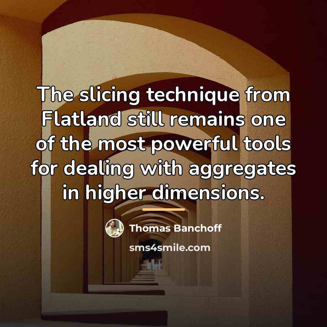 “The slicing technique from Flatland still remains one of the…” quote by Thomas Banchoff
